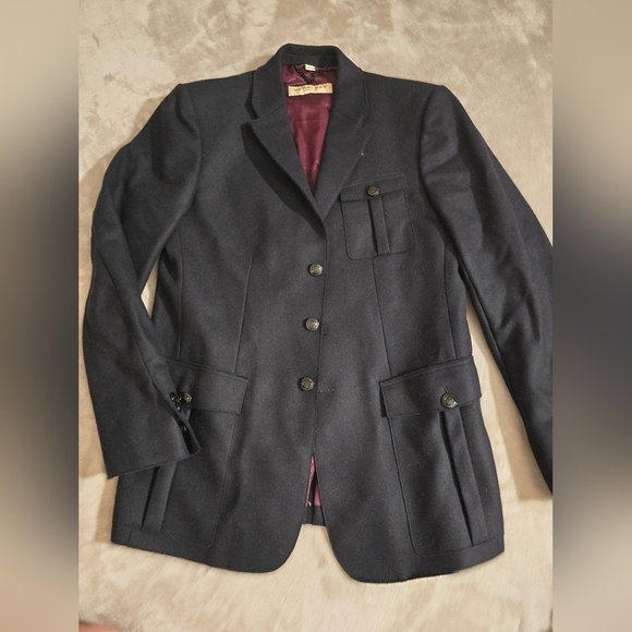 Burberry Wool Silk Pea Coat - Picture 2 of 15